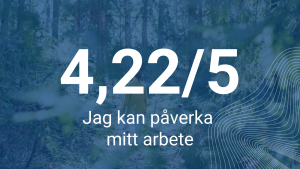 Jag kan påverka mitt arbete, betyg 4,22/5