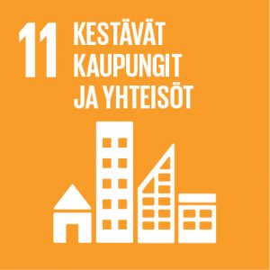 YK:n Kestävän kehityksen tavoite 11 ikoni